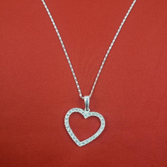 925 sterling silver heart pendant with zirconia and 925 silver chain - Picture 17 of 17